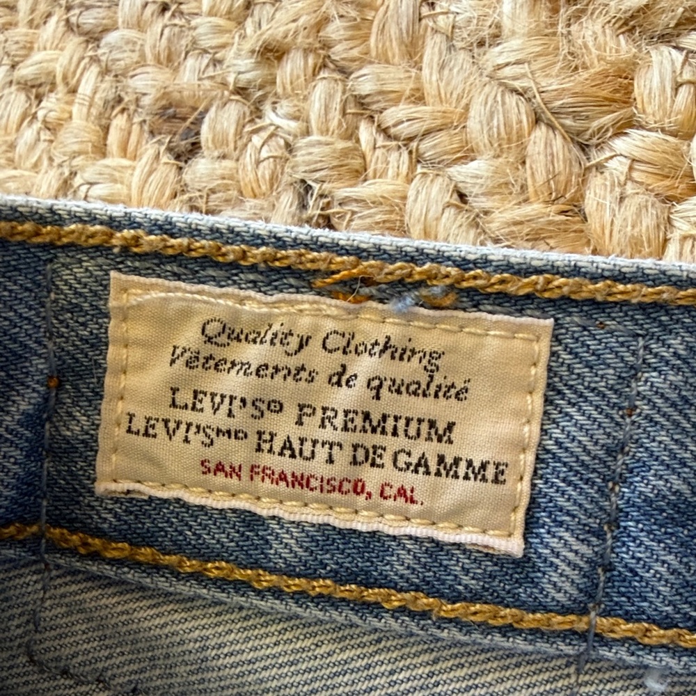 Levi's Light Blue Ripped Jean Shorts - Picture 5 of 9